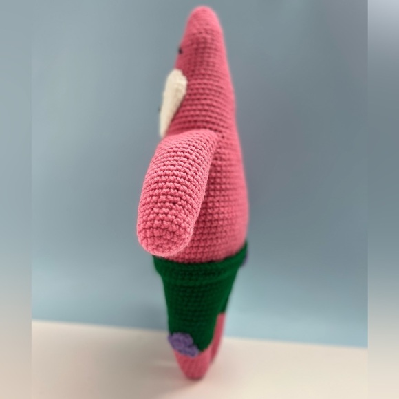 Handcrafted Patrick Star Plushie Doll Crochet Amigurumi - Picture 7 of 11